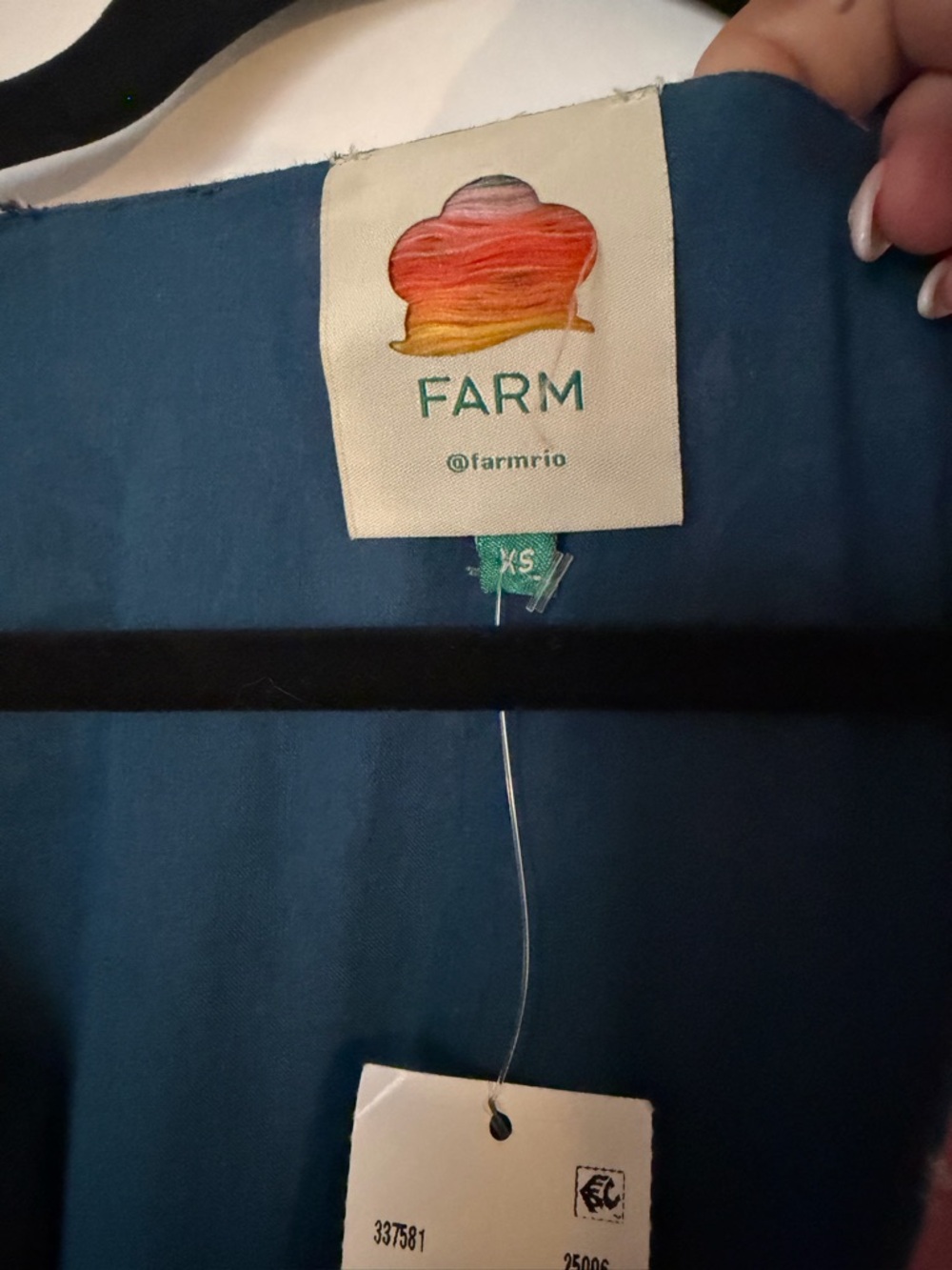 NWT FARM Rio Floral Scarf Print Midi Dress Smocked Tassel Tie Cottagecore XS - Picture 3 of 9